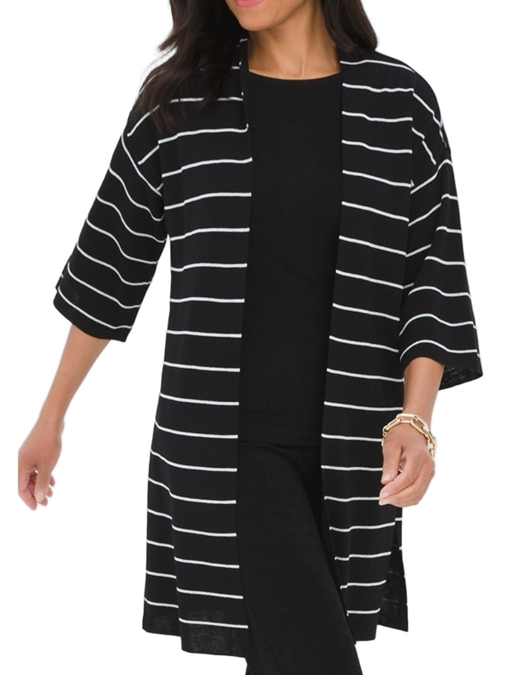 08. NWT WOMENS CHICO’S TRAVELERS 2/L DETAIL SWEATER